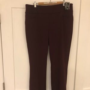 NY&Co. pull-on boot cut dress pants: XL tall, plum